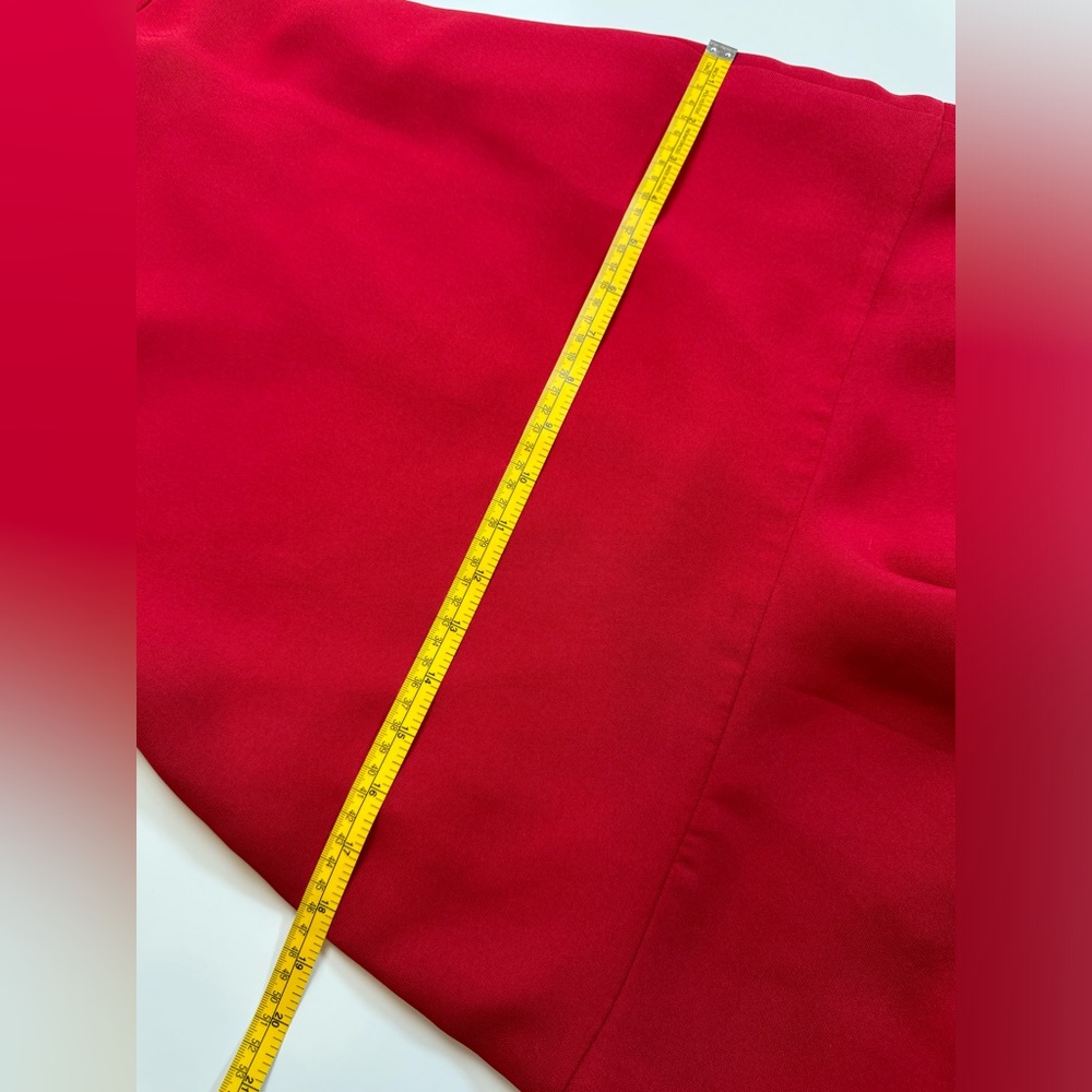 ANN TAYLOR Red Mini Dress Ruffle Bottom Size 6 Made In USA - Picture 6 of 7